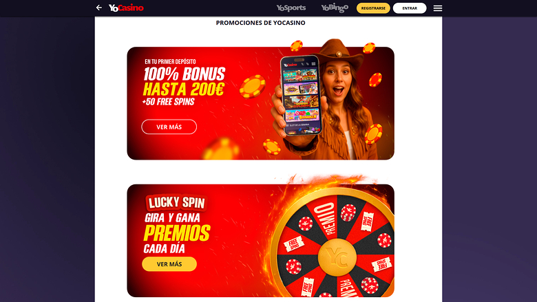 Yo Casino — Promotions page