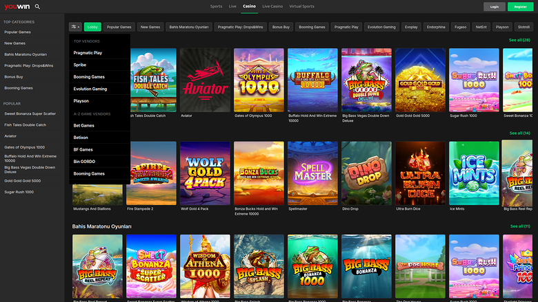 Youwin Casino — Games by studio