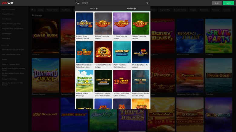 Youwin Casino — Jackpot games