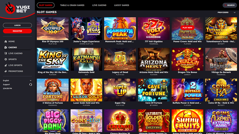 Yugibet — Games lobby