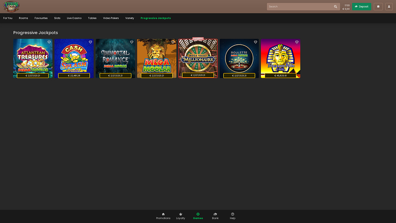 Yukon Gold Casino — Jackpot games