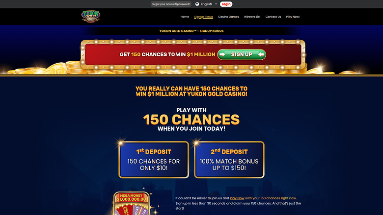 Yukon Gold Casino — Promotions page