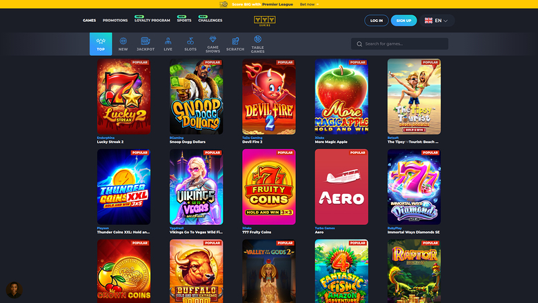 YYY Casino — Games lobby