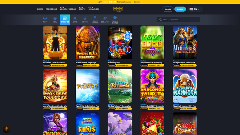 YYY Casino — Jackpot games