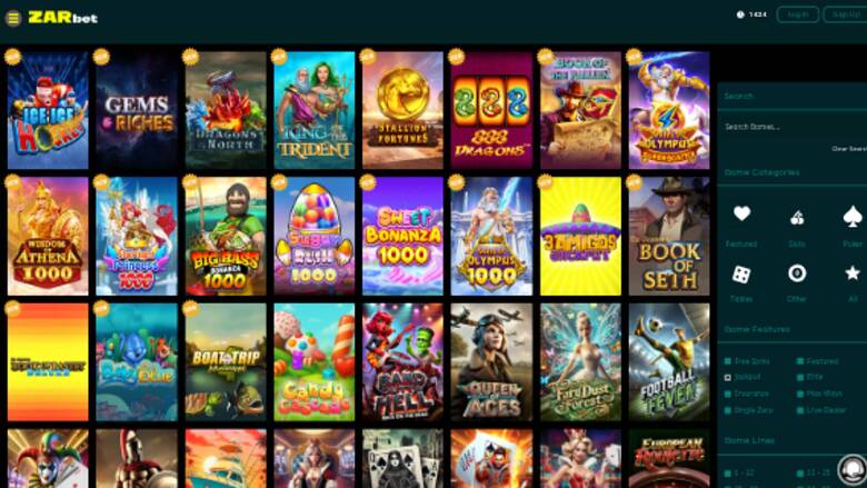 ZARbet Casino — Games lobby