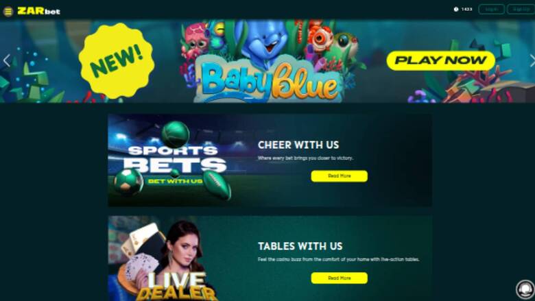 ZARbet Casino — Promotions page