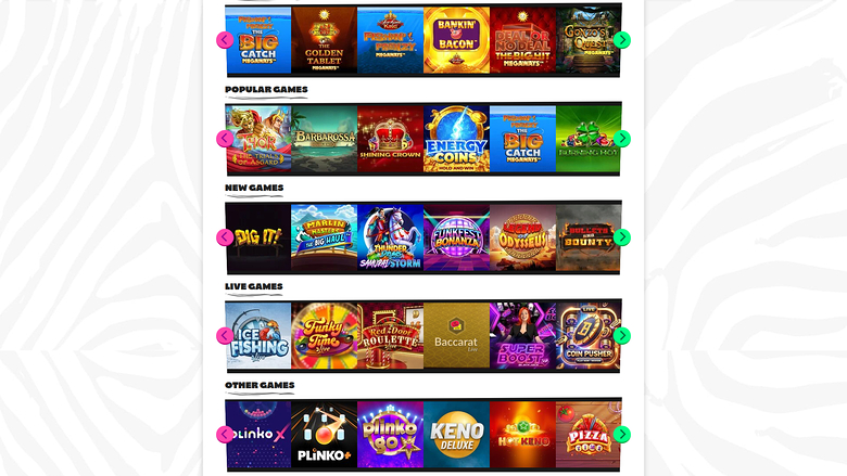 Zebra Wins — Live dealer lobby