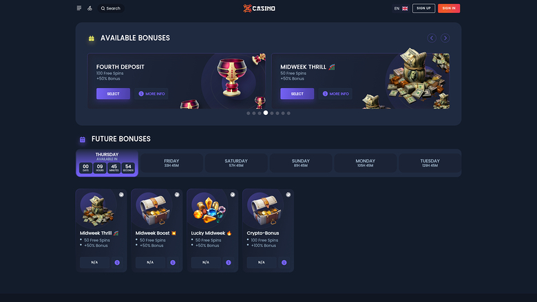 Zen Casino — Promotions page