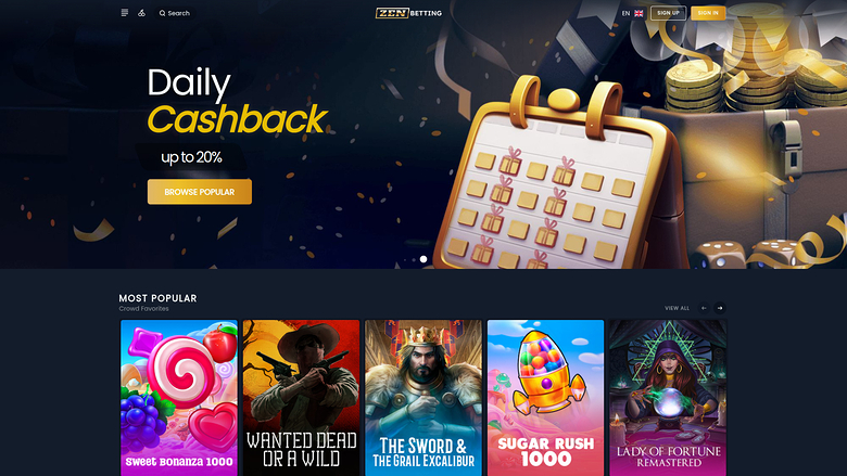 Zenbetting Casino — Homepage