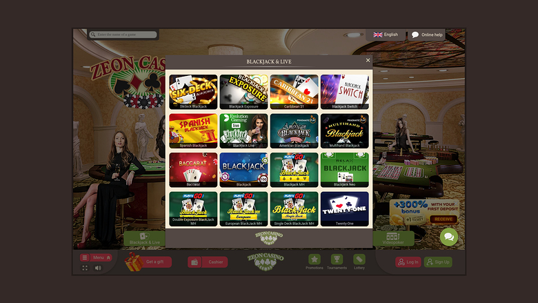 Zeon Casino — Live dealer lobby