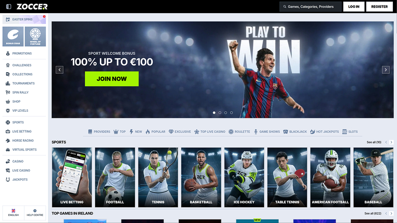 Zoccer Casino — Homepage