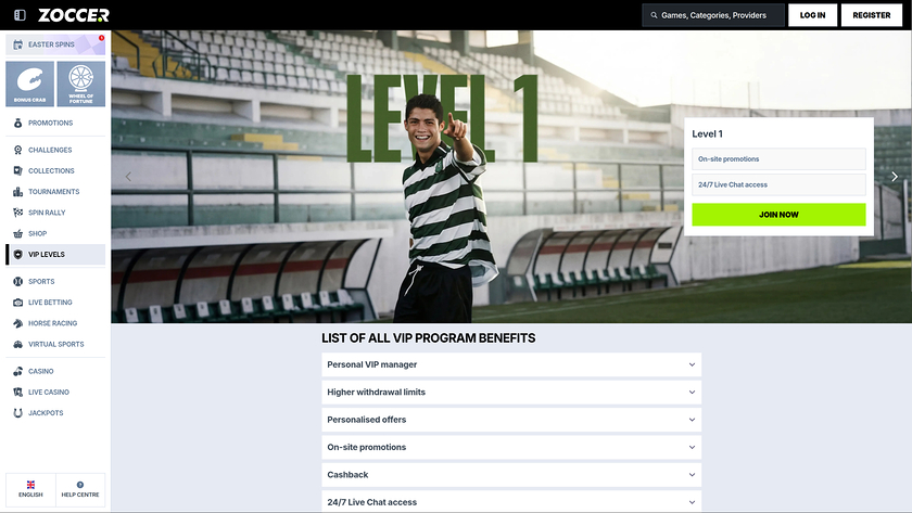 Zoccer Casino — VIP section