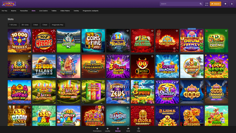 Zodiac Casino — Games lobby