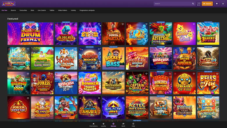 Zodiac Casino — Homepage