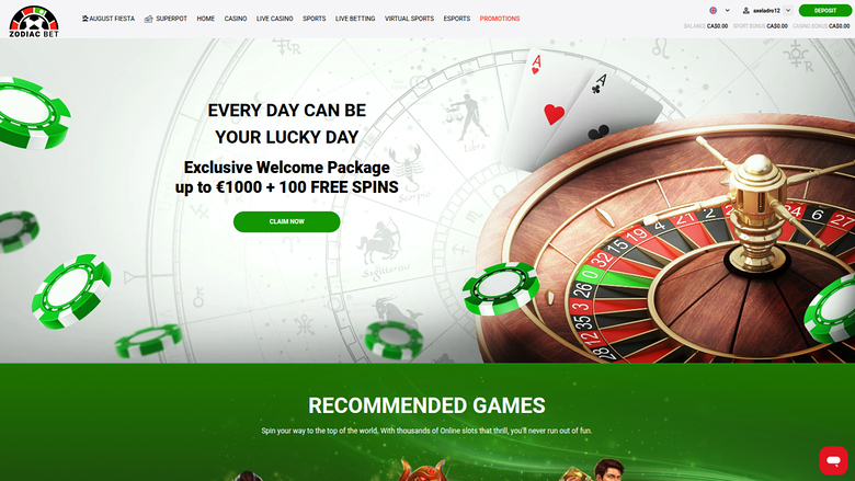 ZodiacBet Casino — Homepage