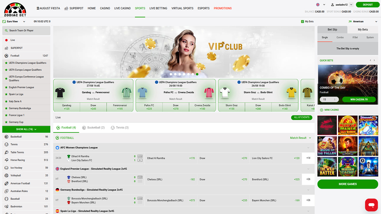 ZodiacBet Casino — Sportsbook