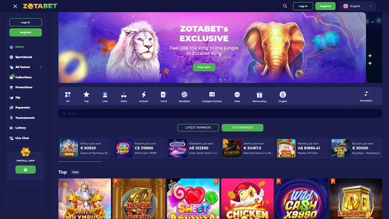 ZotaBet Casino — Homepage