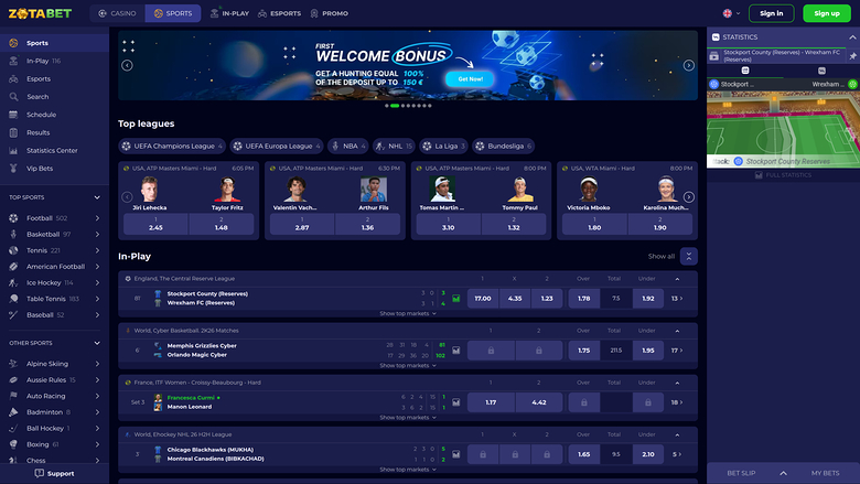 ZotaBet Casino — Sportsbook