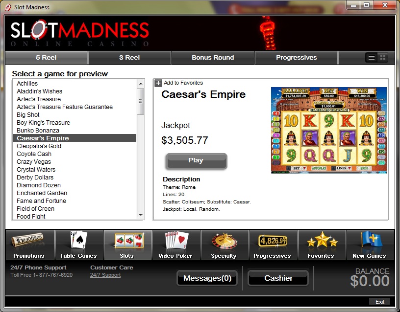 Slot Madness Casino No deposit bonus codes RTG Casino