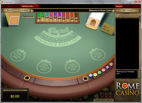 rome casino games