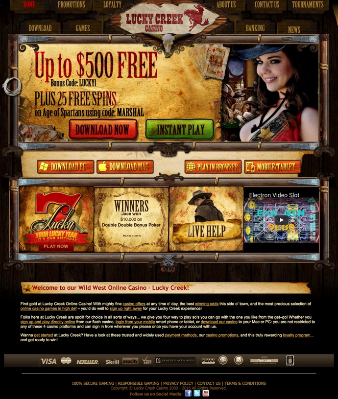 Lucky Creek Casino No Deposit Bonus