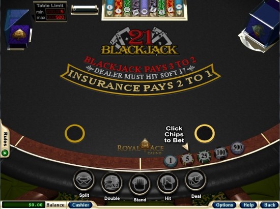 royal ace casino blackjack