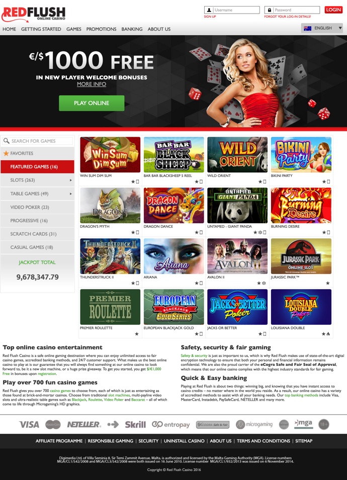 Red Flush Casino No Deposit Bonus