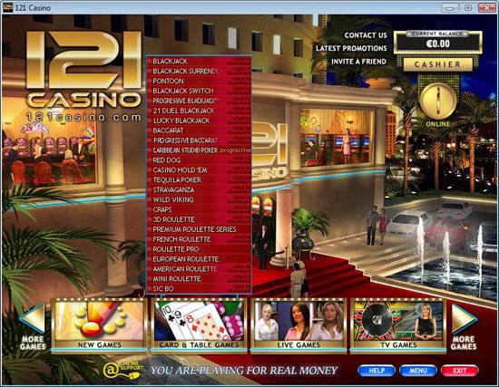 121 casino lobby