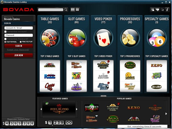 bovada casino lobby