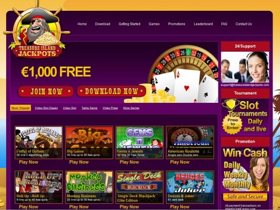 treasure island jackpots casino