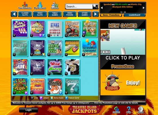 treasure island jackpots casino lobby