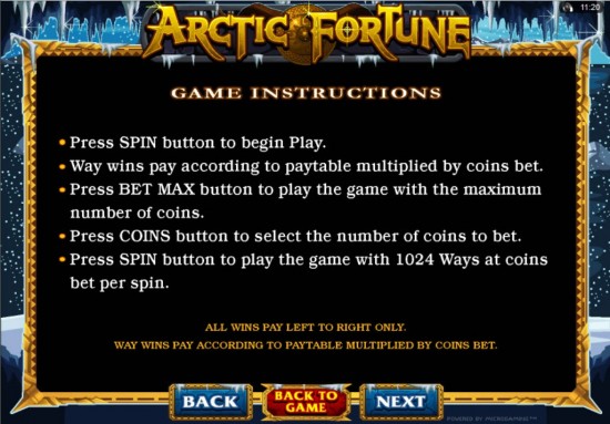 arctic fortune video slot machine