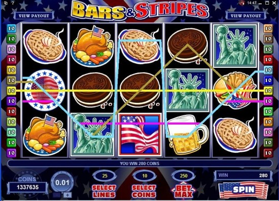 bars and stripes video slot machine