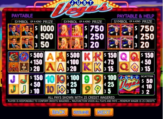 just vegas video slot