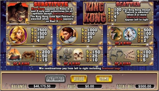 king kong slot