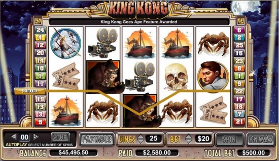 king kong video slot