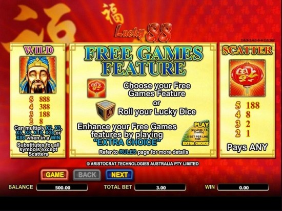 lucky 88 video slot