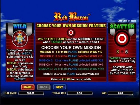 red baron video slot