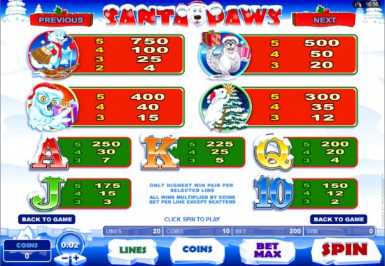 santa paws video slot