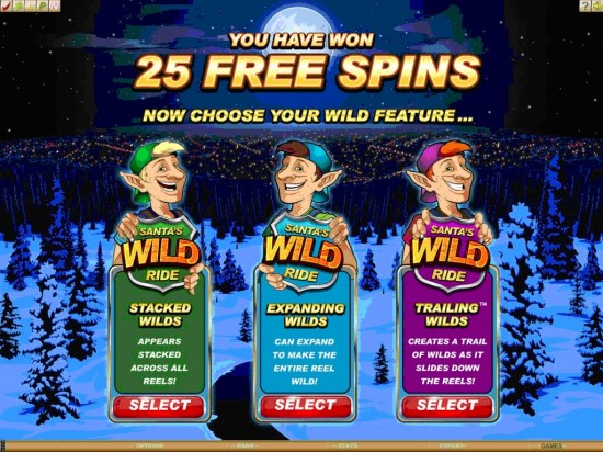 santa's wild ride video slot