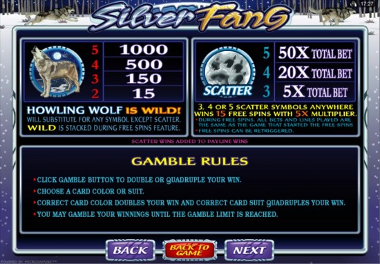 silver fang slot machine