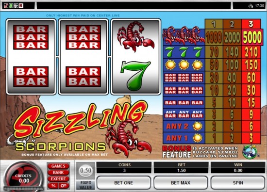 sizzling scorpions slot