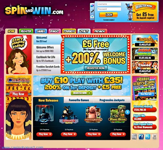 spin and win casino