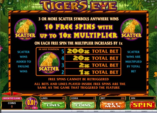 tigers eye slot machine