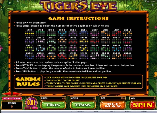 tigers eye video slot machine