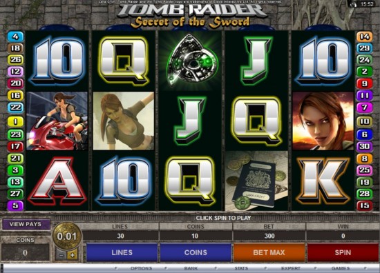 tomb raider secret of the sword slot