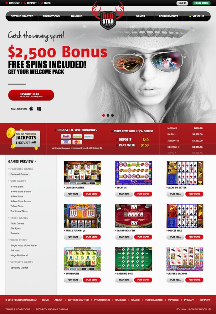 Red Stag Casino No Deposit Bonus Codes 2019