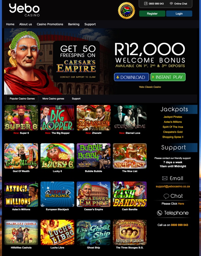 Yebo casino free spins