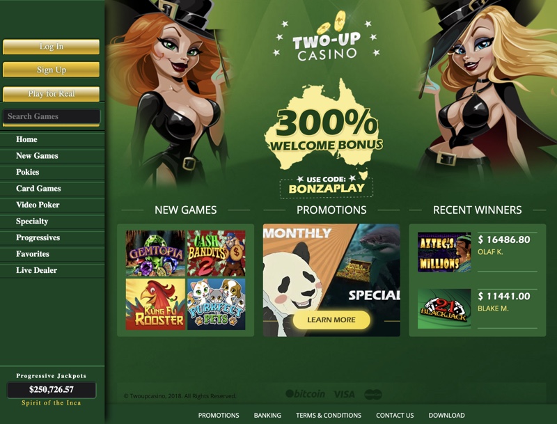 Two up casino bonuses