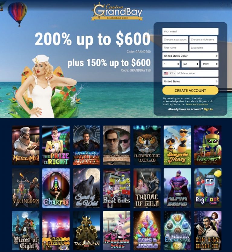 Grand Bay Casino 2024 Review No Deposit Bonus Codes